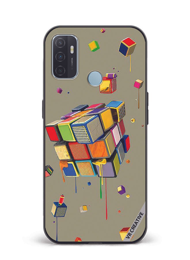 VR CREATIVE Protective Case Cover For Oppo A53 Cubes Design Multicolour - Image 1