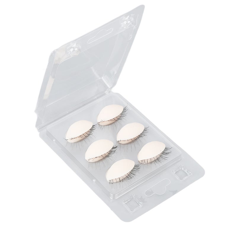 3 Pairs Mannequin Head Eyelids with Eyelashes for Eyelash Extension Grafting Training Practice Pink - Image 1