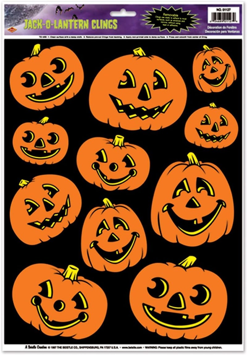 ملحق حفلة Jack-O-Lantern Clings (1 قطعة) (11/Sh)