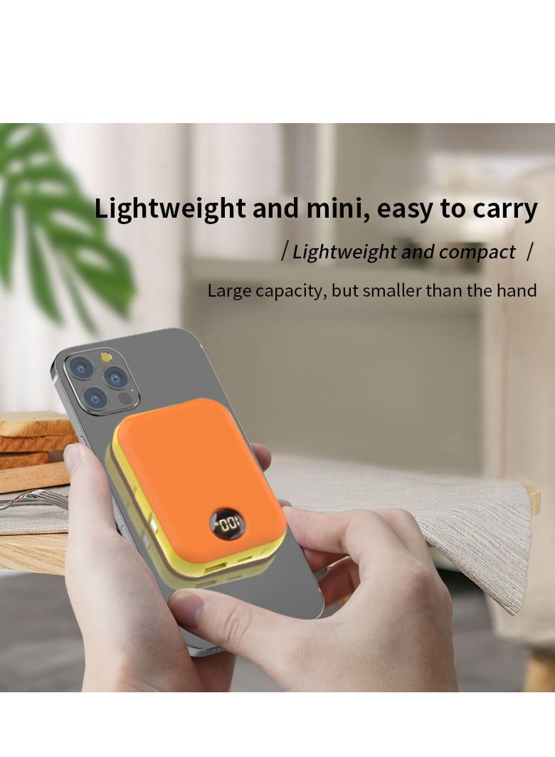 GULFLINK Fast Magnetic Portable Power Bank with Typec Cable 10000mah Orange - Image 3