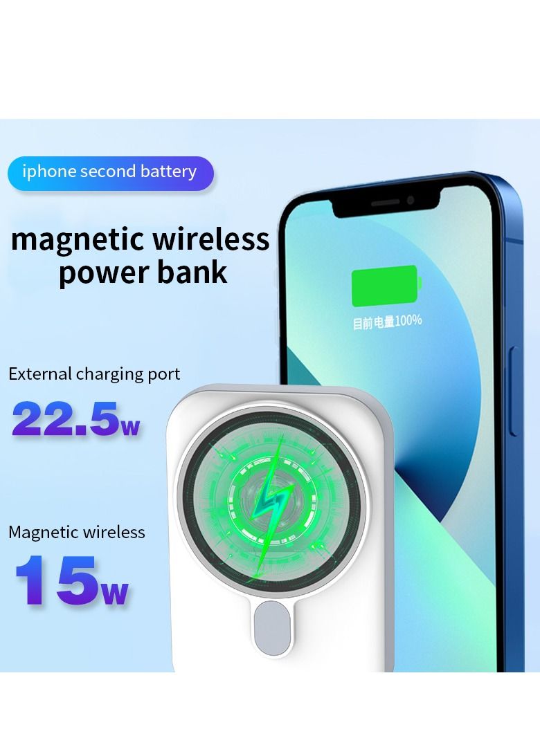 GULFLINK Fast Magnetic Portable Power Bank with Typec Cable 10000mah Orange - Image 4