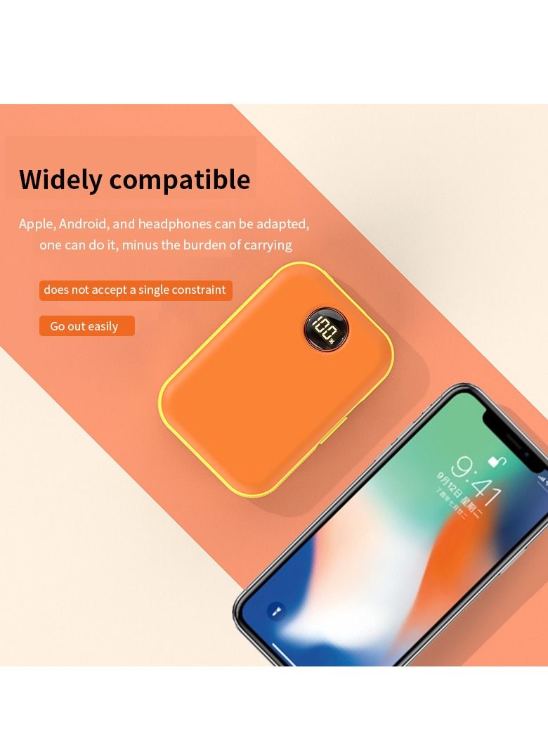 GULFLINK Fast Magnetic Portable Power Bank with Typec Cable 10000mah Orange - Image 2