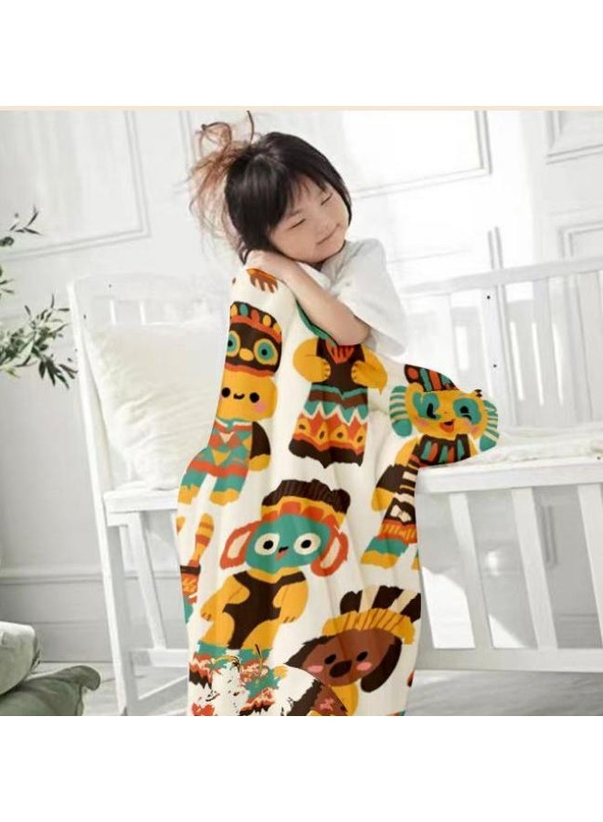 عام بطانية رقيقة من الفانيلا الكرتونية للأطفال أو الطلاب (دافئة ومريحة ومناسبة للنوم والألعاب) 100 سم * 150 سم - 340 - Image 4