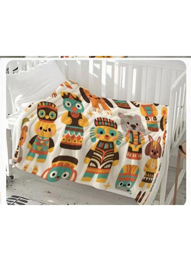 عام بطانية رقيقة من الفانيلا الكرتونية للأطفال أو الطلاب (دافئة ومريحة ومناسبة للنوم والألعاب) 100 سم * 150 سم - 340 - Image 3