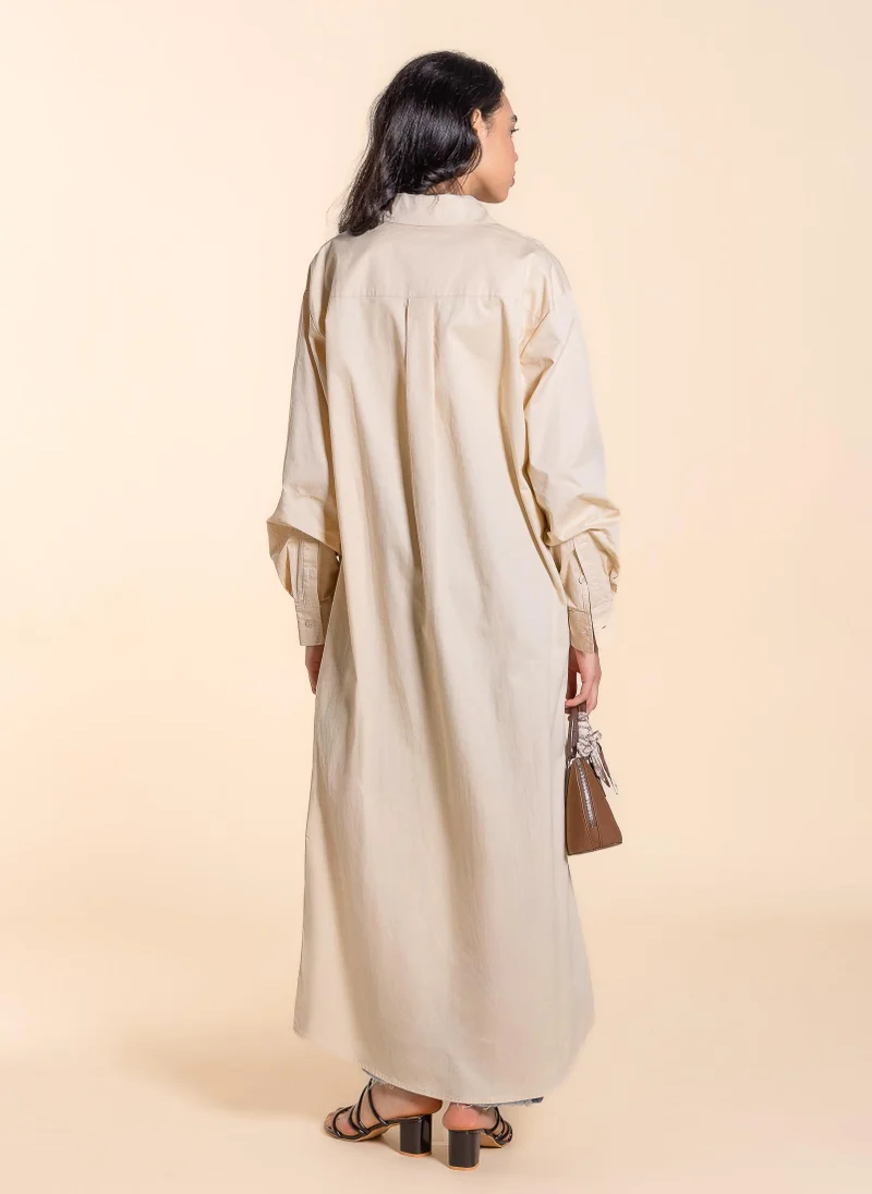 SHAPES MAXI COTTON SHIRT DRESS