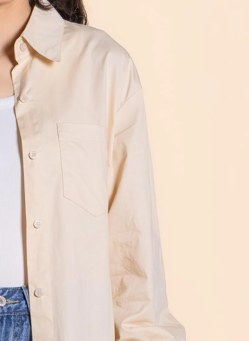 SHAPES MAXI COTTON SHIRT DRESS