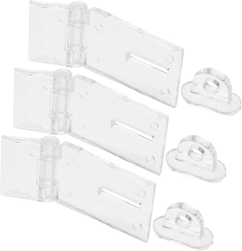 12Pcs Clear Acrylic Hinge Hasp Transparent Door Latch Buckles Lock Hinges - Image 1