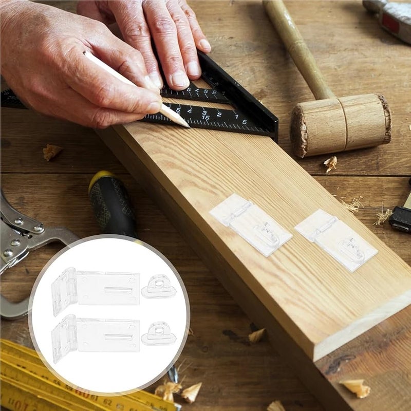 12Pcs Clear Acrylic Hinge Hasp Transparent Door Latch Buckles Lock Hinges - Image 3