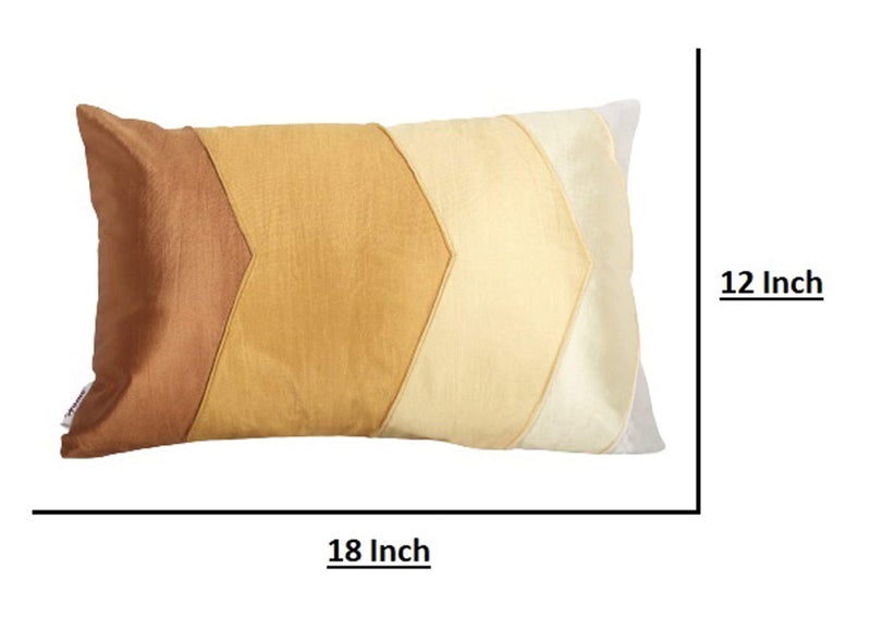 Home- The Best is for You Polyester Rectangular Striped Cushion Cover 12x18 Inch Pack of 2 (Mustard) - Image 3