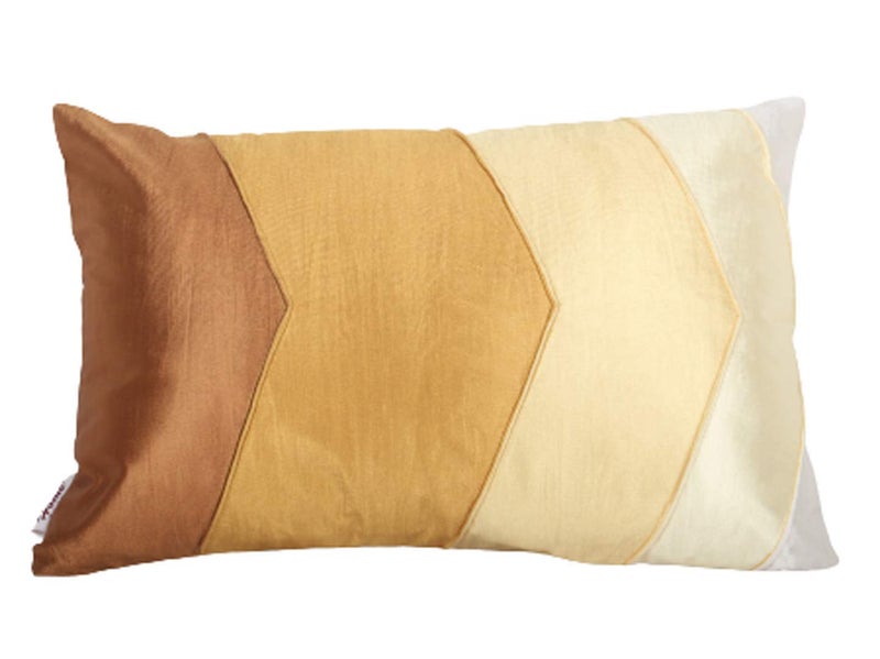 Home- The Best is for You Polyester Rectangular Striped Cushion Cover 12x18 Inch Pack of 2 (Mustard) - Image 2