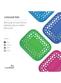LunchBots Lunchbots Medium Quad Snack Container - Divided Stainless Steel Food Container - Four Sections For Finger Foods On The Go - Eco-Friendly  Dishwasher Safe - Stainless Lid - Stainless Steel  - Image 5