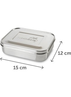 LunchBots Lunchbots Medium Quad Snack Container - Divided Stainless Steel Food Container - Four Sections For Finger Foods On The Go - Eco-Friendly  Dishwasher Safe - Stainless Lid - Stainless Steel  - Image 2