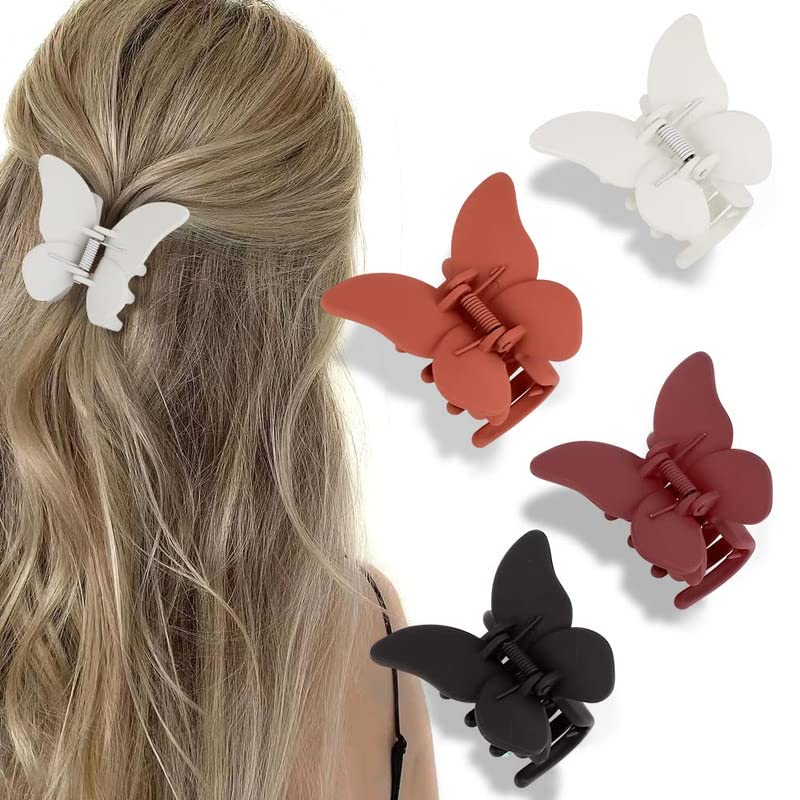 Belicia Butterfly Claw Clips for Women Butterfly Hair Clips for Girls 4 Pcs Butterflies Claw Clips for Hair Claws Butterfly Hair Accessories Hair Clamps Clips for Thick and Medium Hair Clips Model Number 0195 - Image 1