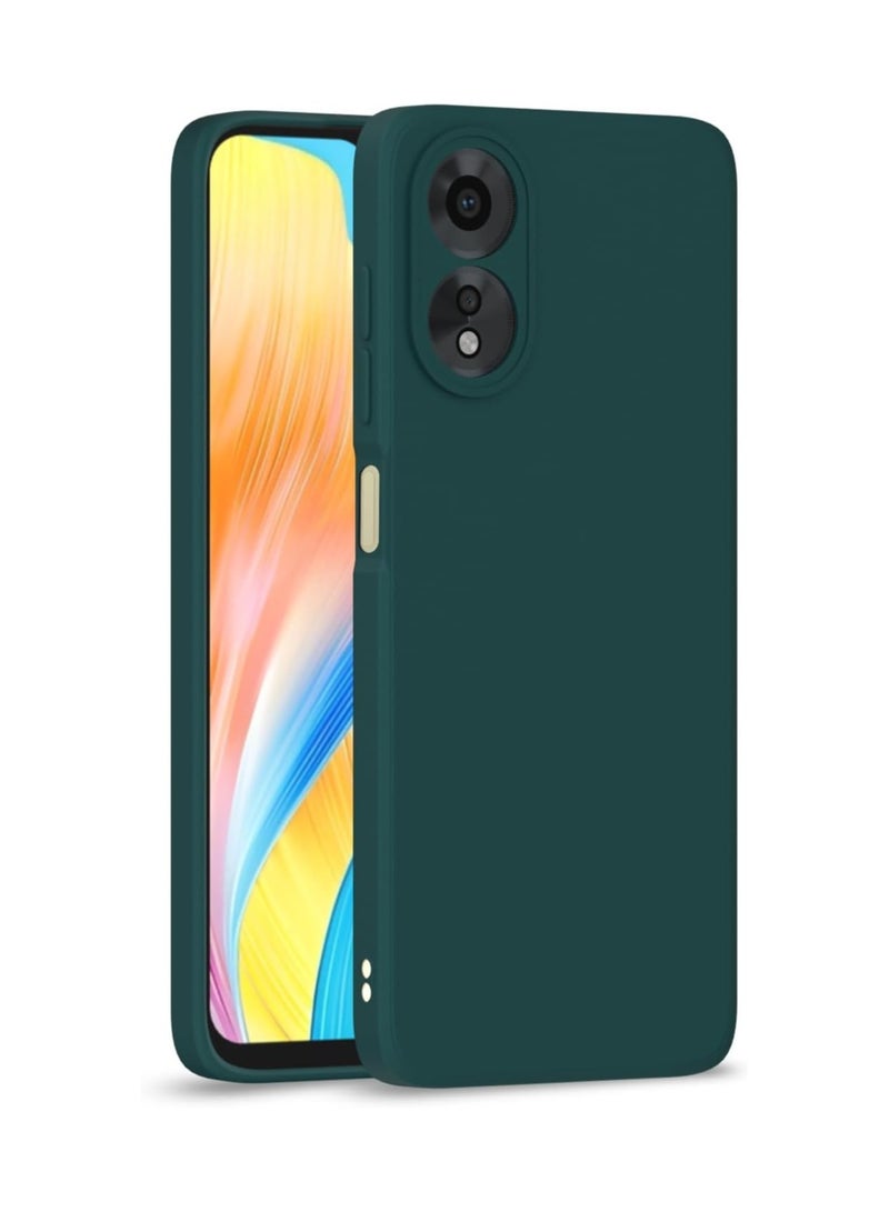 جراب لهاتف Oppo A60 جراب مطاطي ممتص للصدمات من الجل السائل Oppo A60 2024 مع بطانة ناعمة من الألياف الدقيقة وغطاء حماية صلب نحيف مقاوم للصدمات لهاتف Oppo A60 4G 2024 أخضر