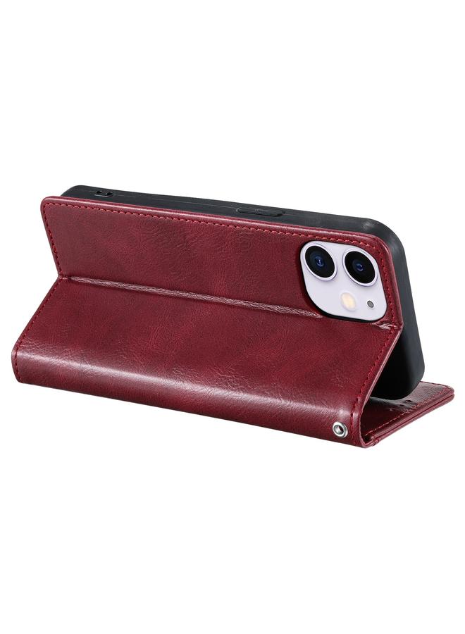 زبون جراب هاتف iPhone 11 بسيط من الجلد مع محفظة بسعة 6 بطاقات - Image 5