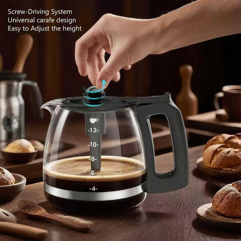 CUPALL Coffee Machine Glass Carafe, 12Cup Coffee Pot, Compatible with KitchenAid KCM1209 KCM1208, Cuisinart DCC 1220BKS, Capresso SG300, Gourmia GCM3260, Krups Essential,Wamife &Mueller Coffee Makers - Image 3