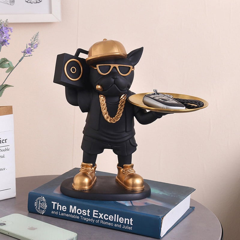 TOERVIOZ Modern Decor French Bulldog Statue Resin Dog Home Decor Sculptures Storage Tray Candy Key Bowl for Entryway Table Gifts Accessories - Image 5