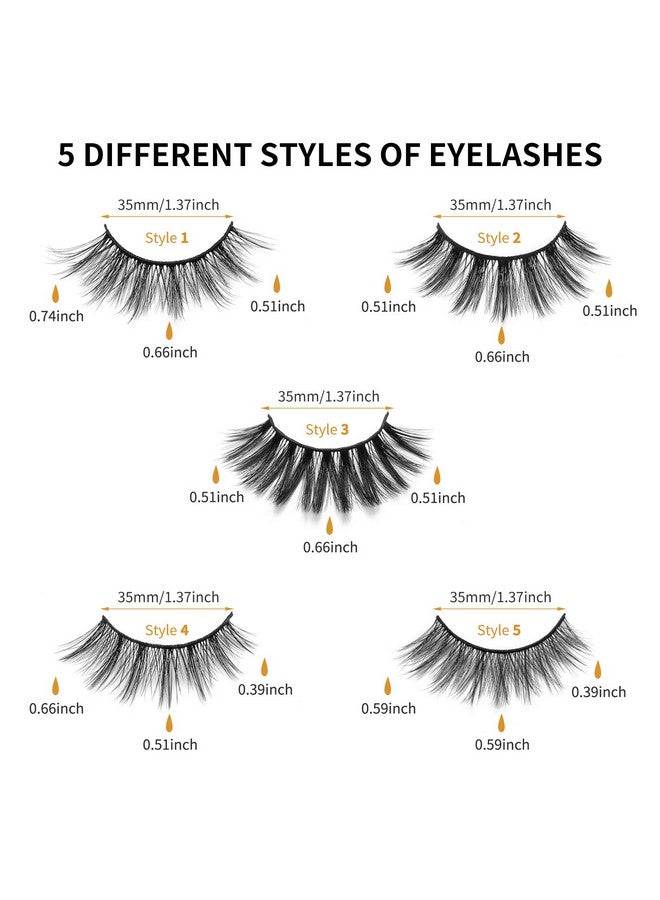 DYSILK Mink Lashes Natural Look False Eyelashes 5 Pairs 6D Lashes 5 Styles Mixed Lash Pack Wispy Lashes Fake Eyelashes Soft Reusable Cat Eye Lash ; 005(15Mm 18Mm) - Image 4