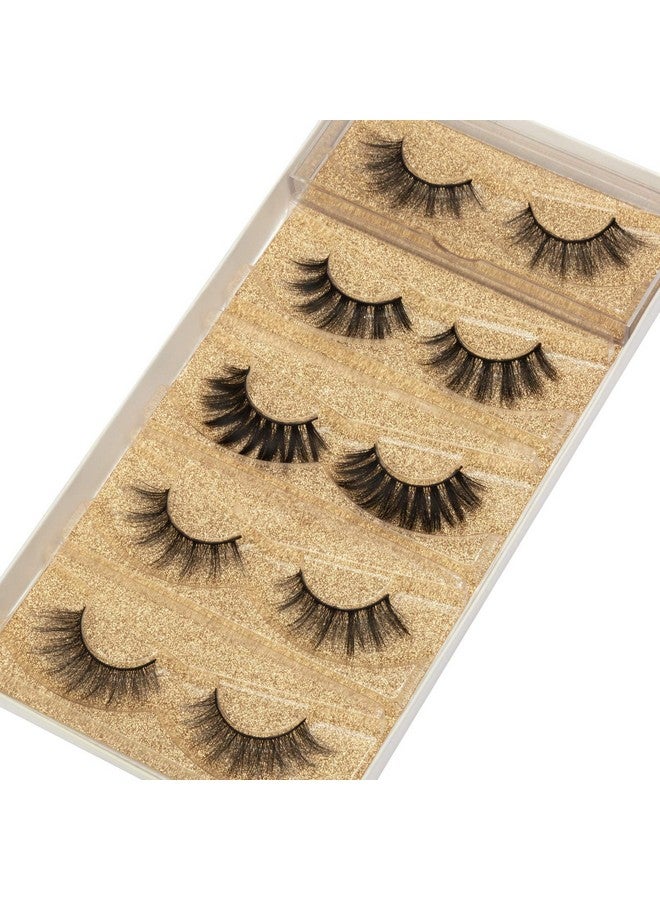 DYSILK Mink Lashes Natural Look False Eyelashes 5 Pairs 6D Lashes 5 Styles Mixed Lash Pack Wispy Lashes Fake Eyelashes Soft Reusable Cat Eye Lash ; 005(15Mm 18Mm) - Image 3
