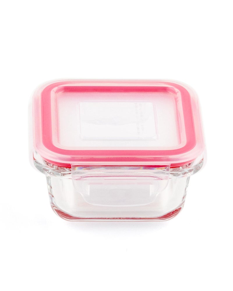 DUBBLIN Lock Me Up Glass Heat Resistant Borosilicate Glass Container Set of 3, 140ml - Square, Clear | Oven, Freezer & Microwave Safe Storage Solution (3 Piece) - Image 4