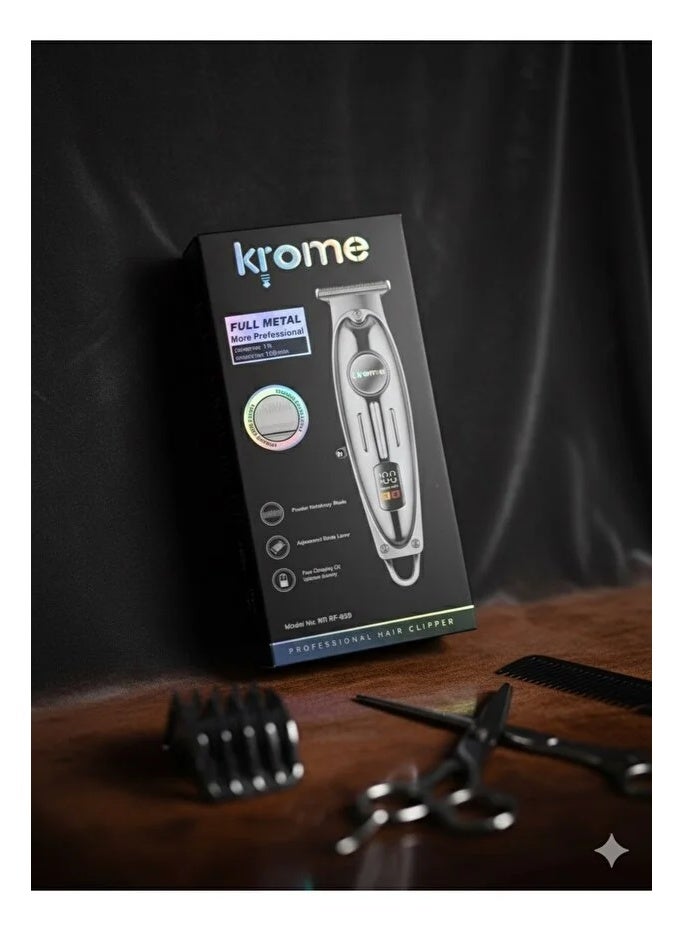 كروم ماكينة تشذيب اللحية الاحترافية (صفر، 1، 2، و3 مم) | الأصلي - Image 2