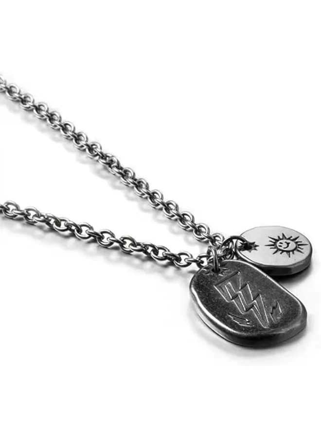 لي كوبر قلادة لي كوبر للرجال من الفولاذ المقاوم للصدأ بطلاء أسود وفضي