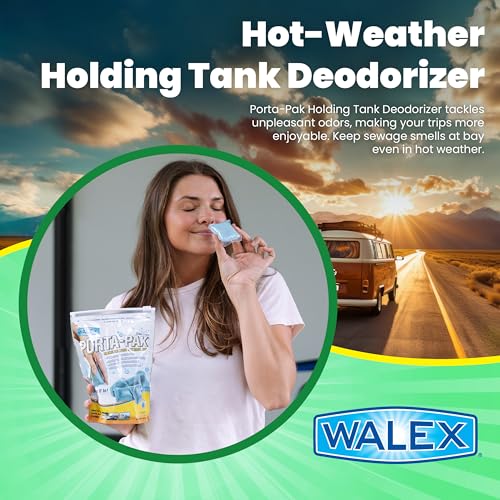Walex Porta-Pak Black Holding Tank Deodorizer & Portion Control System Drop-Ins - Rapid Breakdown of Waste & Paper, Odor Prevention, Cleans Tank & Sensors - Clean Linen, 10-Pack - Image 2