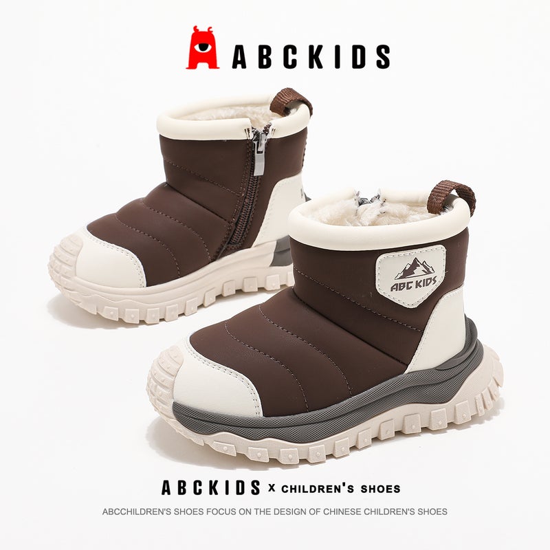 Abckids Kidsren'S Snow Boots Winter Fleece-Lined Girls' Northeastern Cotton Shoes Kidsren'S Warm Boots - Image 1
