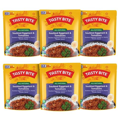 Tasty Bite Punjab Eggplant 10 Ounce Pack of 6 Ready to Eat Microwavable Entree Vegan Sweet  Spicy Packaging May Vary - Image 1