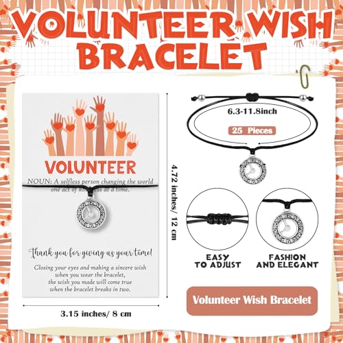 Landical 50 Sets Volunteer Appreciation Gifts Thank You Gifts Bulk for Volunteers Clock Bracelet with Thank You Cards Social Worker Bracelets for Women Men Ministry - Image 3