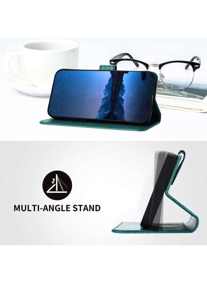 Green Tiger Case For Huawei Y7 2019 YX0070 Carbon Fiber Buckle Leather Phone Case with Lanyard - Image 4