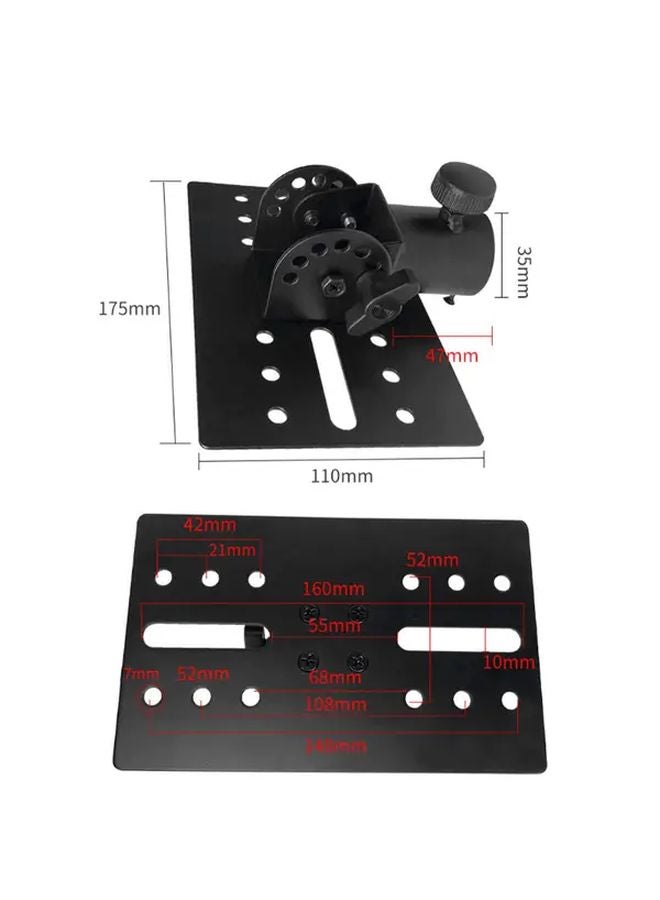 Black Rotatable Metal DJ Speaker Stand Adapter Sturdy 35mm Top Cap For Tripod Poles - Image 5