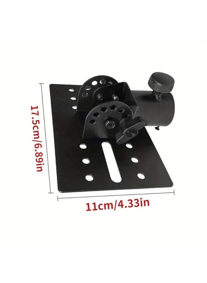 Black Rotatable Metal DJ Speaker Stand Adapter Sturdy 35mm Top Cap For Tripod Poles - Image 4