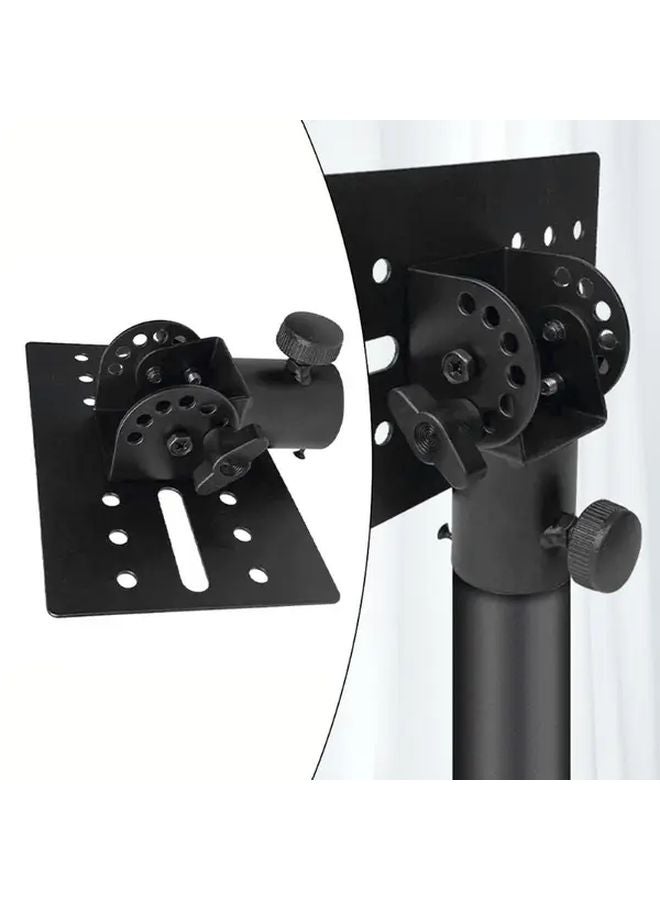 Black Rotatable Metal DJ Speaker Stand Adapter Sturdy 35mm Top Cap For Tripod Poles - Image 3