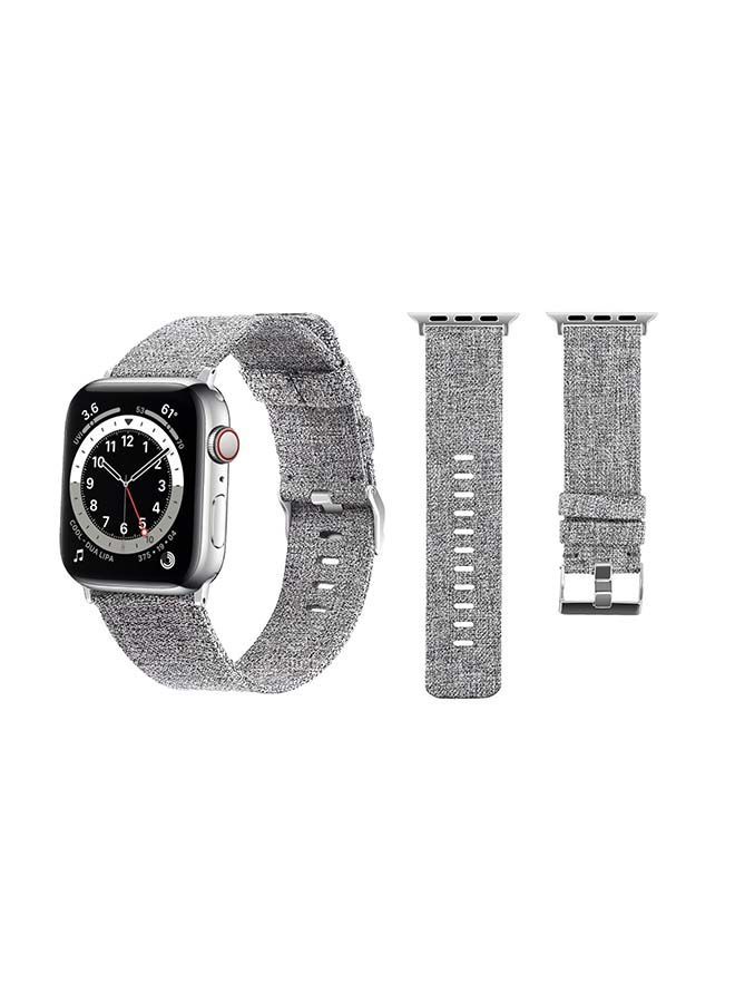 NIBEMINENT Fabric Replacement Band For Apple Watch Series 6/SE/5/4/3/2/1 Light Grey