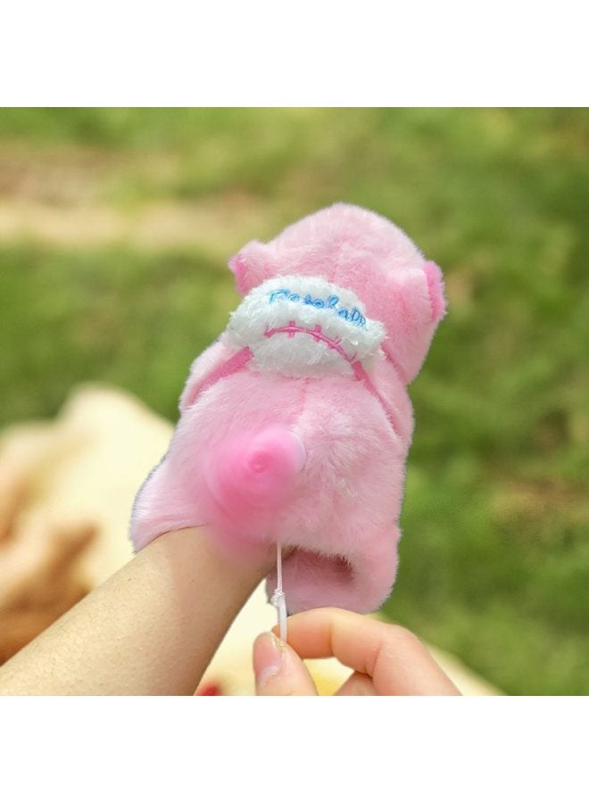 Creative Plush Kappi Bala Pop Ring Pendant Cute Couple Schoolbag Key Chain Hanging Ornament Arm Wagging Tail-Color:❁Plush Capybara Ring-naked Style❁  - Image 3