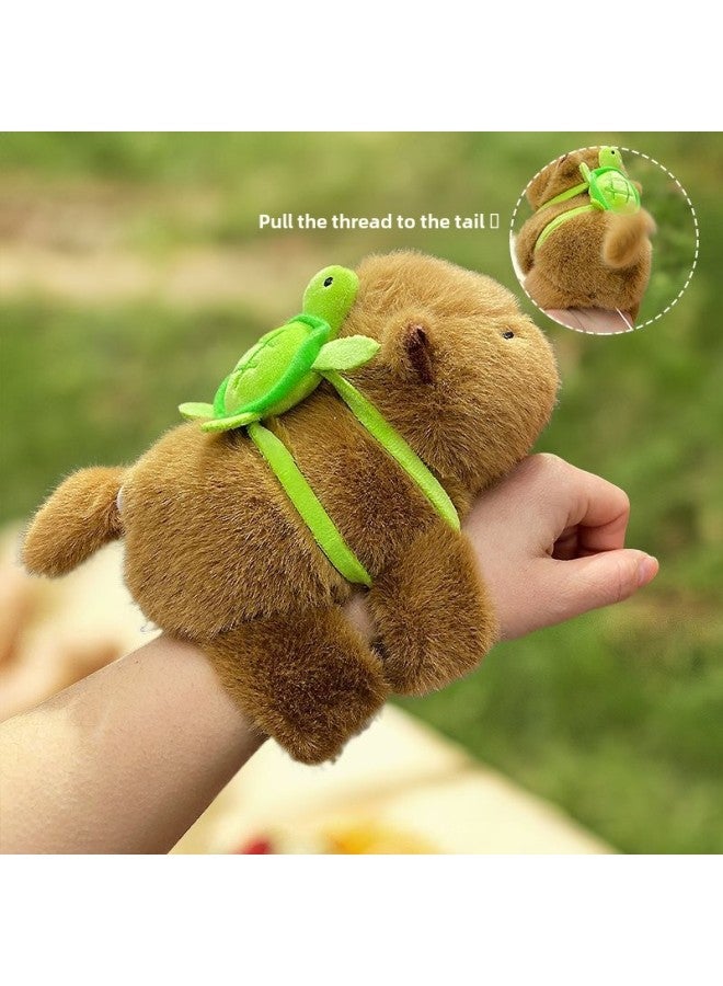 Creative Plush Kappi Bala Pop Ring Pendant Cute Couple Schoolbag Key Chain Hanging Ornament Arm Wagging Tail-Color:❁Plush Capybara Ring-naked Style❁  - Image 2