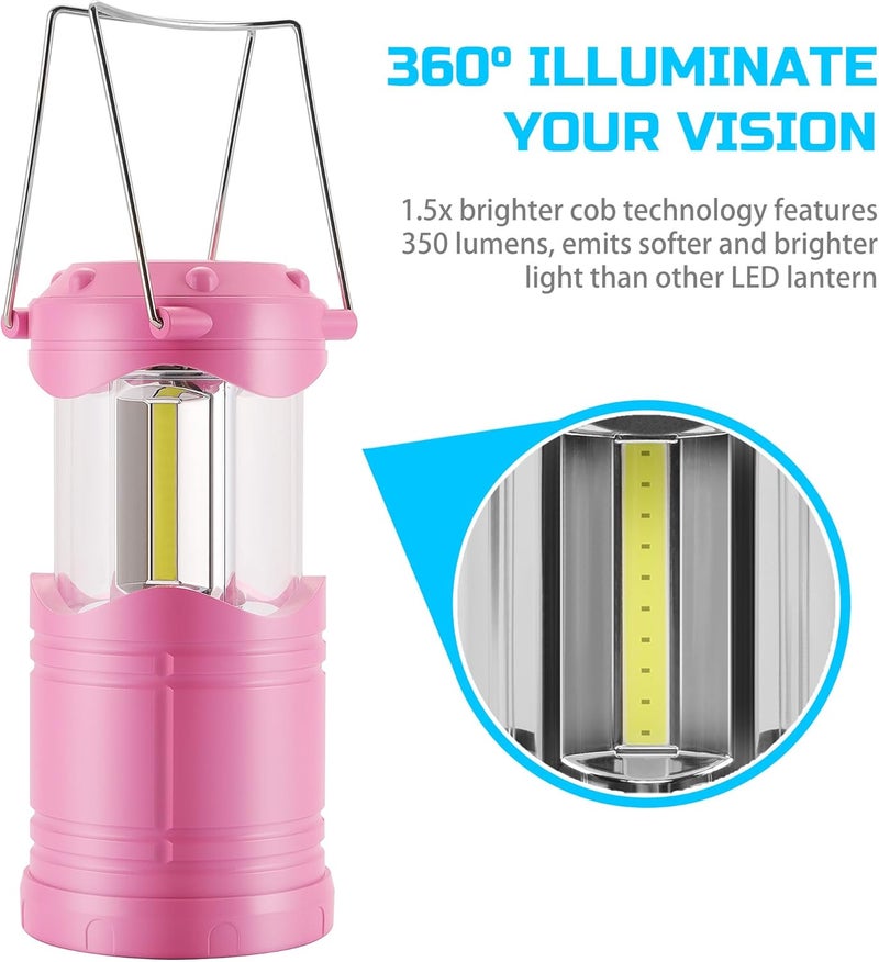 Lichamp LED Camping Lantern, 4 Pack Battery Powered Flashlight for Power Outages, Portable Collapsible Hanging Light Essential for Home, Outdoor, Emergency Lamp Survival Kit Gear for Hurricane, C1 - Image 5