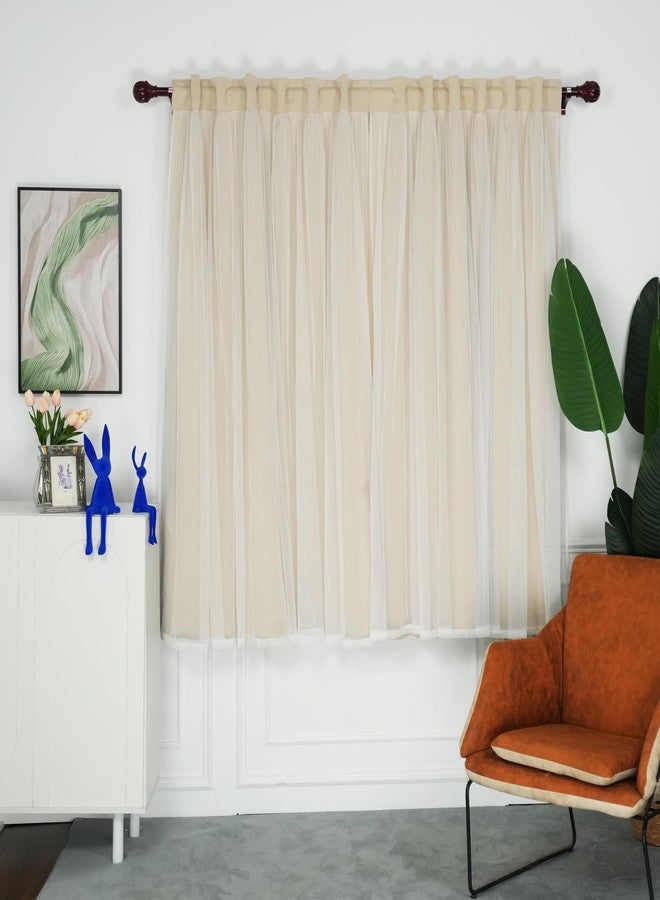 INLINAS Beige Blackout Curtains with Sheer Layer - Back Tab and Rod Pocket Thermal and Noise Reduction Panels for Bedroom and Living Room Light Blocking and Energy Saving, 52 x 63 Inches, Set of 2 - Image 2