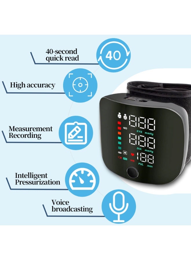 Automatic Blood Pressure Monitor – Upper Arm/Wrist Blood Pressure Monitor with LED Display, Dual User 99-Set Memory Function, USB-C Charging, Adjustable Cuff, Suitable for Home and Travel Use – Saudi Arabia Version - Image 5