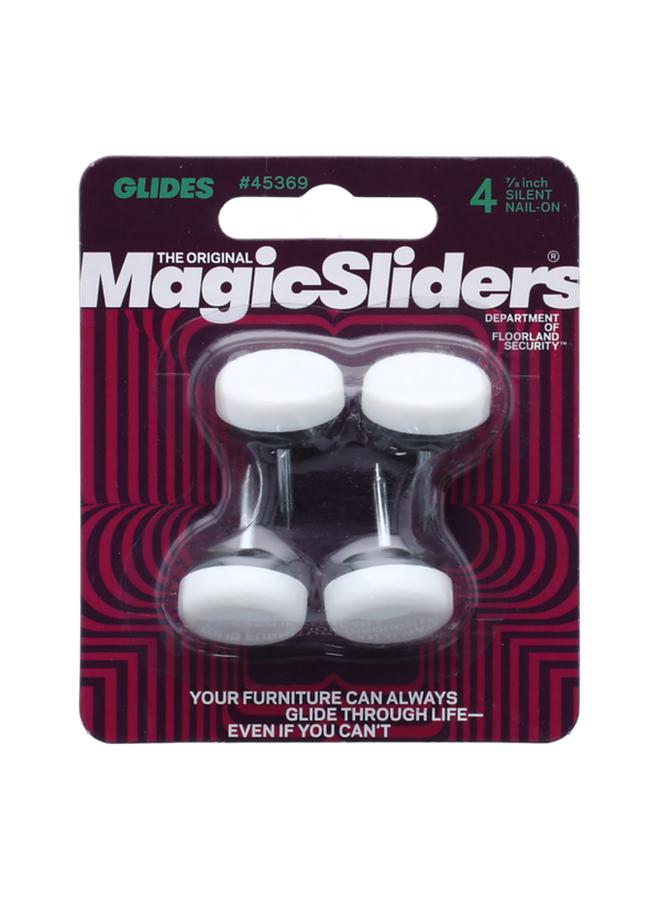 Magic Sliders 4-Piece Silent Nail-On Glides Black and White 7/8inch 45369 - Image 1