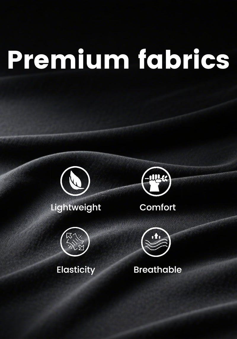 LKOUS Women's Black Dress Pants Stretchy High Waisted Straight Wide Leg Pants Business Work Pants for Office - Image 5