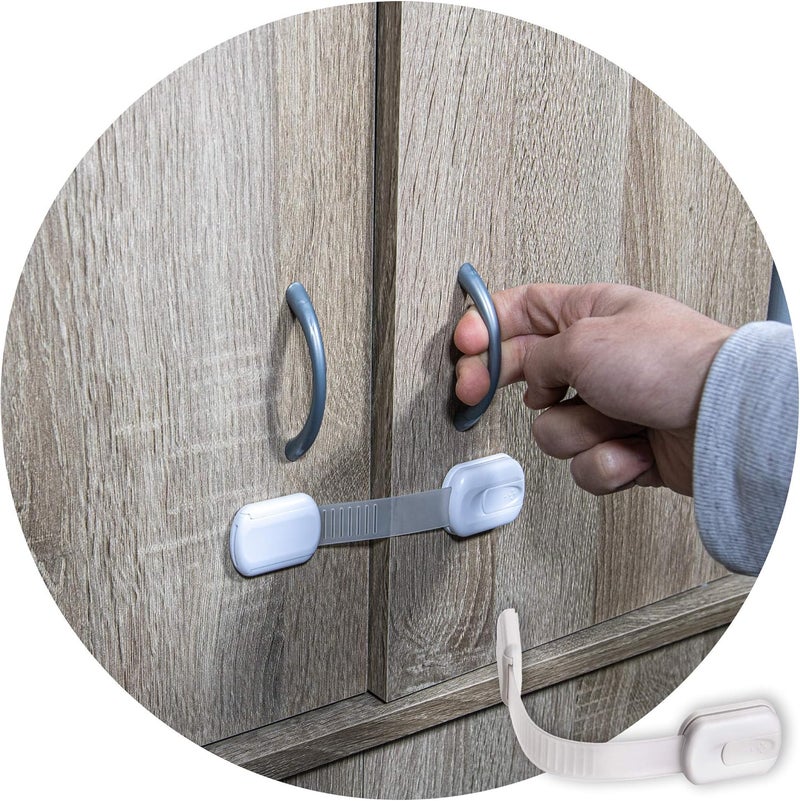 INAYA 6-Pack Child Proof Locks for Cabinet Doors, Drawers, Fridge, Toilet Seat, Dishwasher, Trash Can, Cupboard - 3M - No Drilling - Child Safety Locks for Cabinets and Drawers - Baby Proofing Cabinets Lock - Image 1