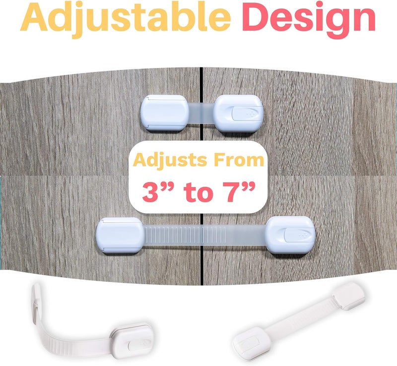 INAYA 6-Pack Child Proof Locks for Cabinet Doors, Drawers, Fridge, Toilet Seat, Dishwasher, Trash Can, Cupboard - 3M - No Drilling - Child Safety Locks for Cabinets and Drawers - Baby Proofing Cabinets Lock - Image 4