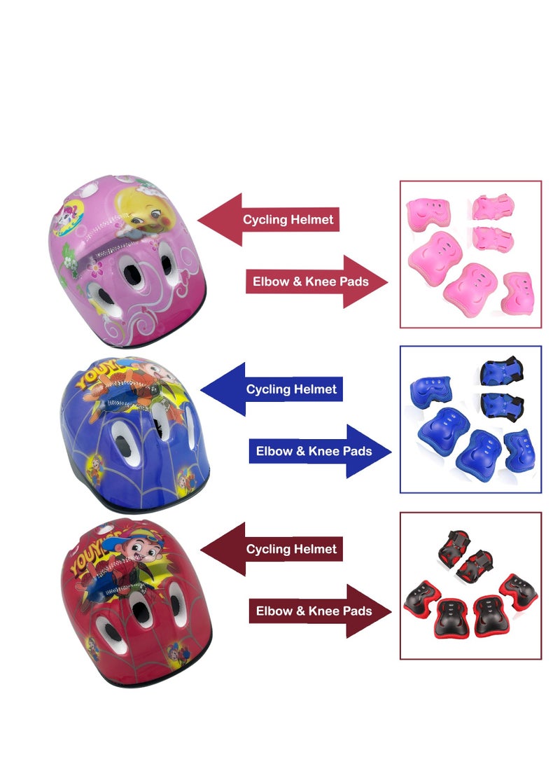 Spall Kids Bike Helmet Set Skateboard Knee Pads - Kids Helmet Elbow Pads Wrist Guards Adjustable for 3~10yrs Girl Boy Kids Protective Gear Set for Sport Cycling Bike Roller Skating Scooter  - Image 5