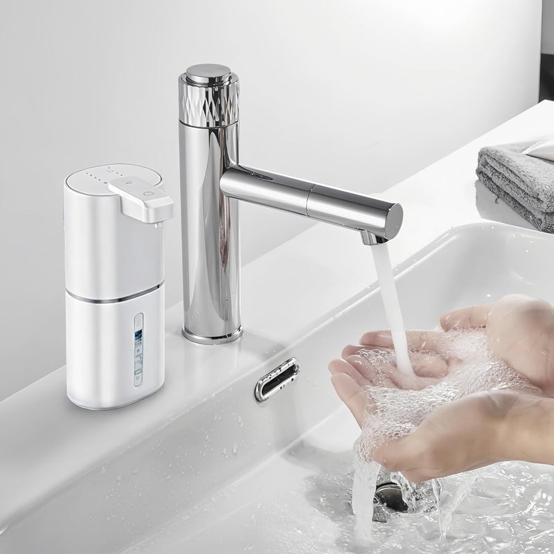 NIUB Automatic Soap Dispenser, 4 Level Adjustable Foam, Display battery status, Wall Mount Soap Dispenser, USB Rechargeable, 380ml, Touchless Hand & Dish Soap Dispenser for Bathroom, Kitchen, Restaurant - Image 2