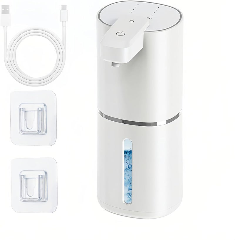 NIUB Automatic Soap Dispenser, 4 Level Adjustable Foam, Display battery status, Wall Mount Soap Dispenser, USB Rechargeable, 380ml, Touchless Hand & Dish Soap Dispenser for Bathroom, Kitchen, Restaurant - Image 1