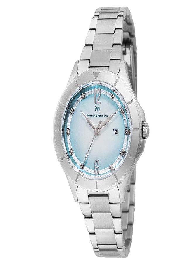 TechnoMarine Luna Tides Women's Watch w/Mother of Pearl Dial - 33mm, Steel (TM-826000)