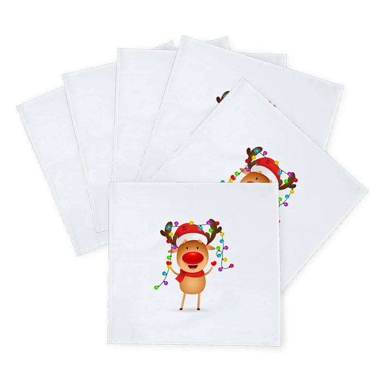 Khakee 6 Pcs Christmas Theme Silk Table Napkins 10x 10 for Xmas Decoration Christmas OrnamentsChristmas Giftxmas21404 - Image 2
