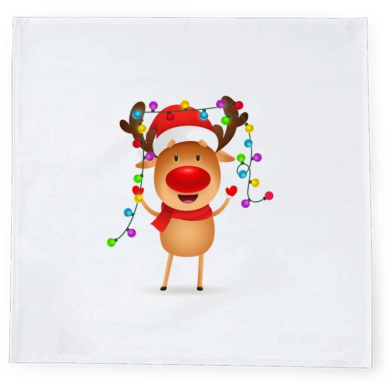 Khakee 6 Pcs Christmas Theme Silk Table Napkins 10x 10 for Xmas Decoration Christmas OrnamentsChristmas Giftxmas21404 - Image 3